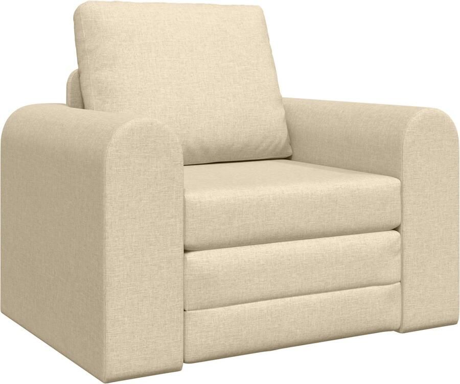 VidaXL Vloer Slaapbank 2-in-1 Crème 98x71x83 cm Stoffen