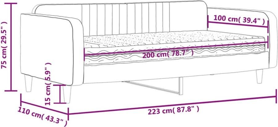 VidaXL Slaapbank Fluweel 100x200 cm Blauw Slaapbank Velvet Sofa Tweepersoons Bank Blauwe Bank Comfortabele Bank Lounge Bank Slaapbanken Meubels Living Room Furniture Bedroom Furniture