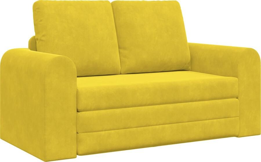 VidaXL Vloer Sofa Bed 2-in-1 Geel 148x71x83 cm Velours