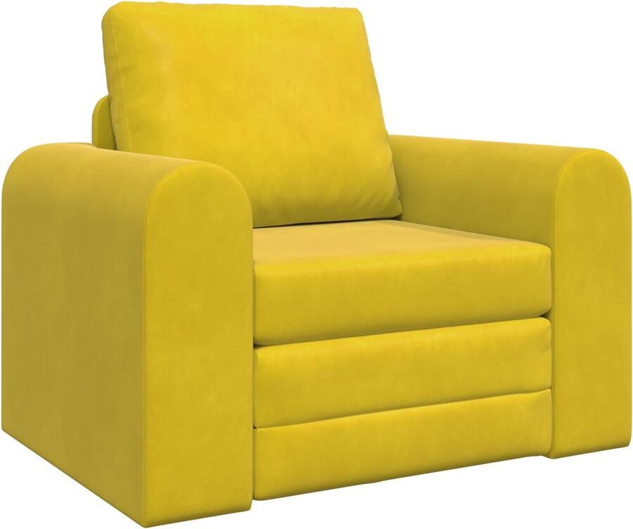 VidaXL Vloerslaapbank 2-in-1 Geel 98x71x83 cm Fluweel