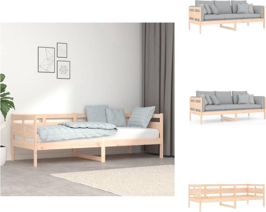 VidaXL Slaapbank Grenenhout 203.5 x 86 x 66 cm Onbehandeld Logeerbed en Bank Montage vereist Bed - Foto 2