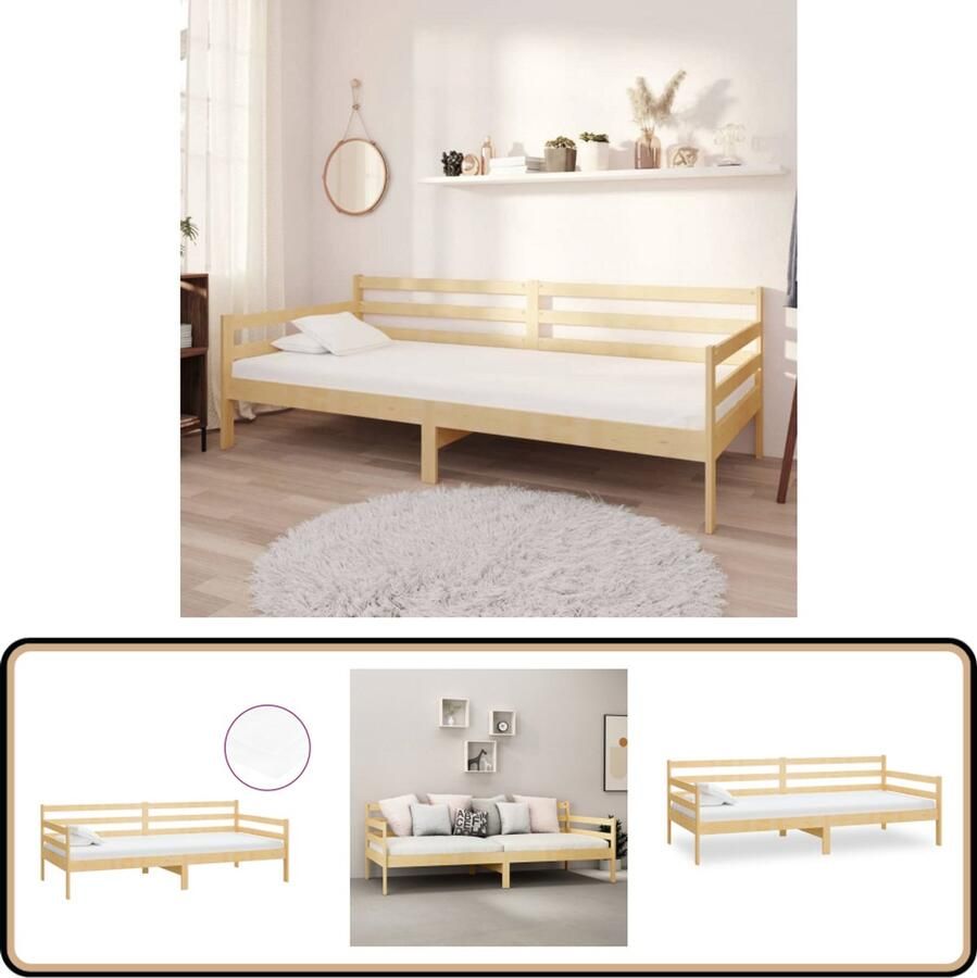 VidaXL Slaapbank Grenenhout Inclusief Matras Slaapbank Houten Slaapbank Tweepersoons Slaapbank Stapelbare Bank Bankstel Lounge Set Relaxstoel