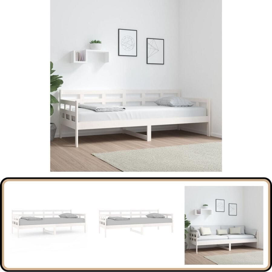 VidaXL Slaapbank Grenenhout Wit 80x200 cm Slaapbank Massief Grenenhout Witte Slaapbank Guest Bed Multifunctioneel Meubilair Kamerinrichting Slaapkamer Woonkamer