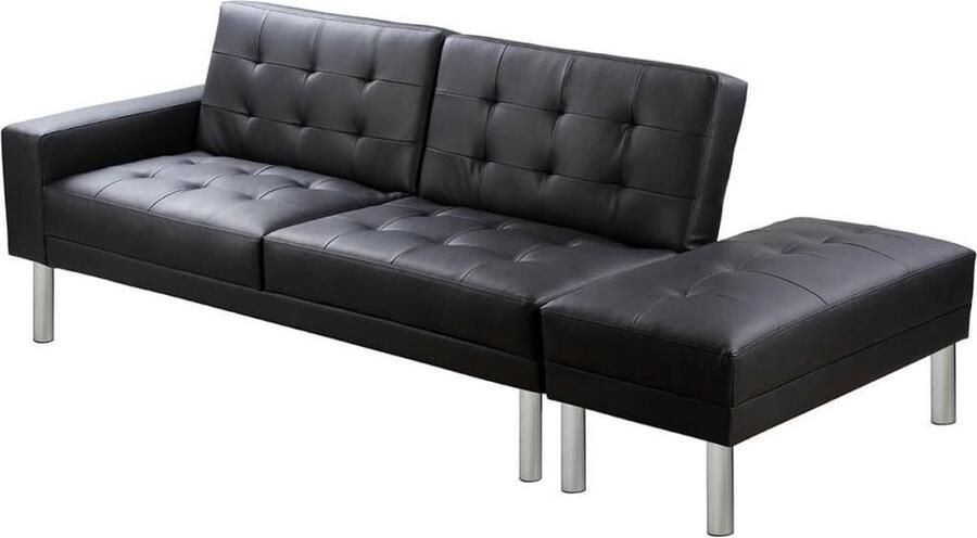 VidaXL Slaapbank kunstleer zwart