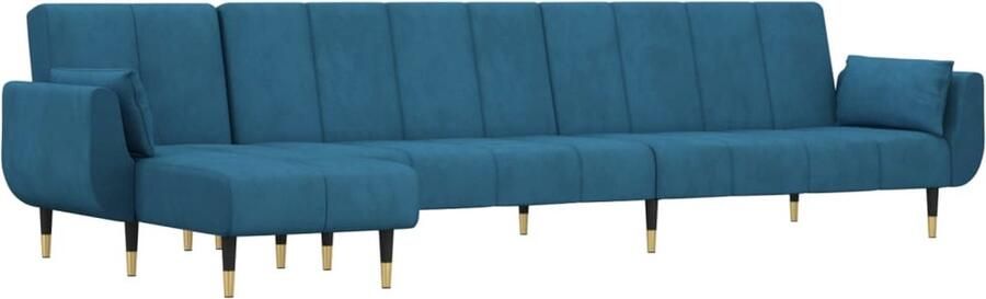 VidaXL -Slaapbank-L-vormig-275x140x70-cm-fluweel-blauw