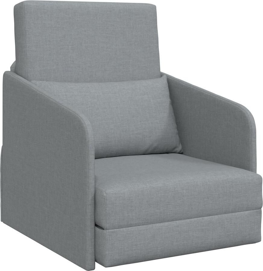 VidaXL Vloer Sofa Bed 2-in-1 Licht Grijs 65x80x83 cm Stof