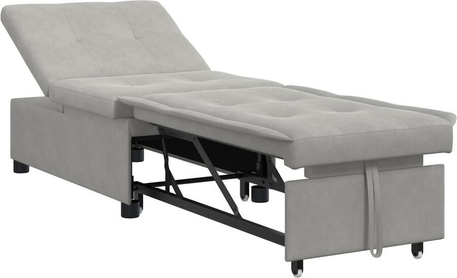 VidaXL Slaapbank Lichtgrijs 67 x 194 x 82 cm Microvezel stof