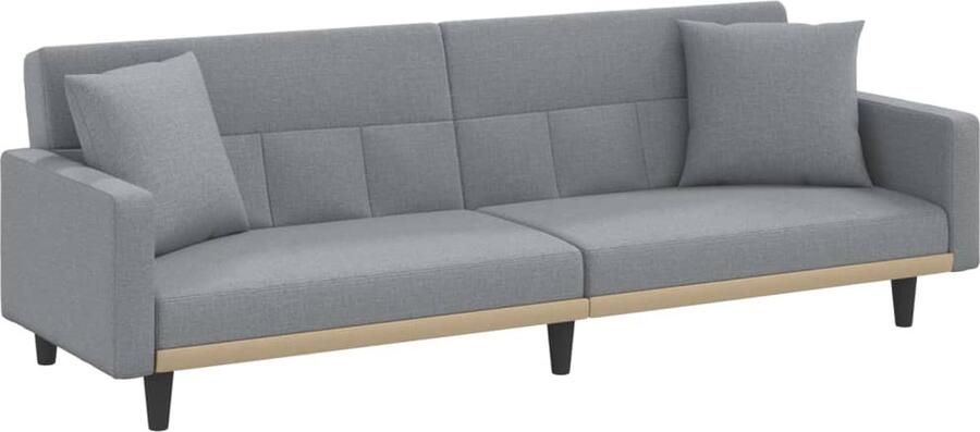 VidaXL Slaapbank Lichtgrijs Inclusief kussens Slaapbank Sofa Bed Tweepersoonsbed Comfortabel Zitten Slaapplek Multifunctioneel Meubilair Grijs