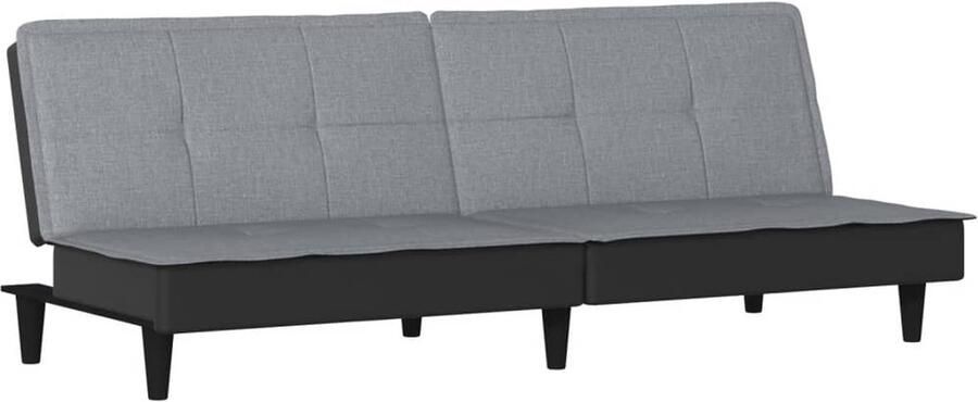VidaXL Slaapbank Lichtgrijs Stof en Kunstleer Slaapbank Sofa Bed Tweepersoonsbed Slaapkamer Meubilair Grijs Meubel Stoffen Bank