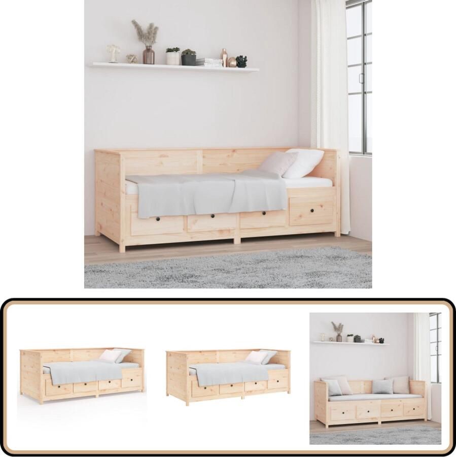 VidaXL Slaapbank Massief Grenenhout 80x200 cm Slaapbank Houten Bank Grenenhout Meubels Tweepersoons Bed Stapelbare Bank Opbergruimte