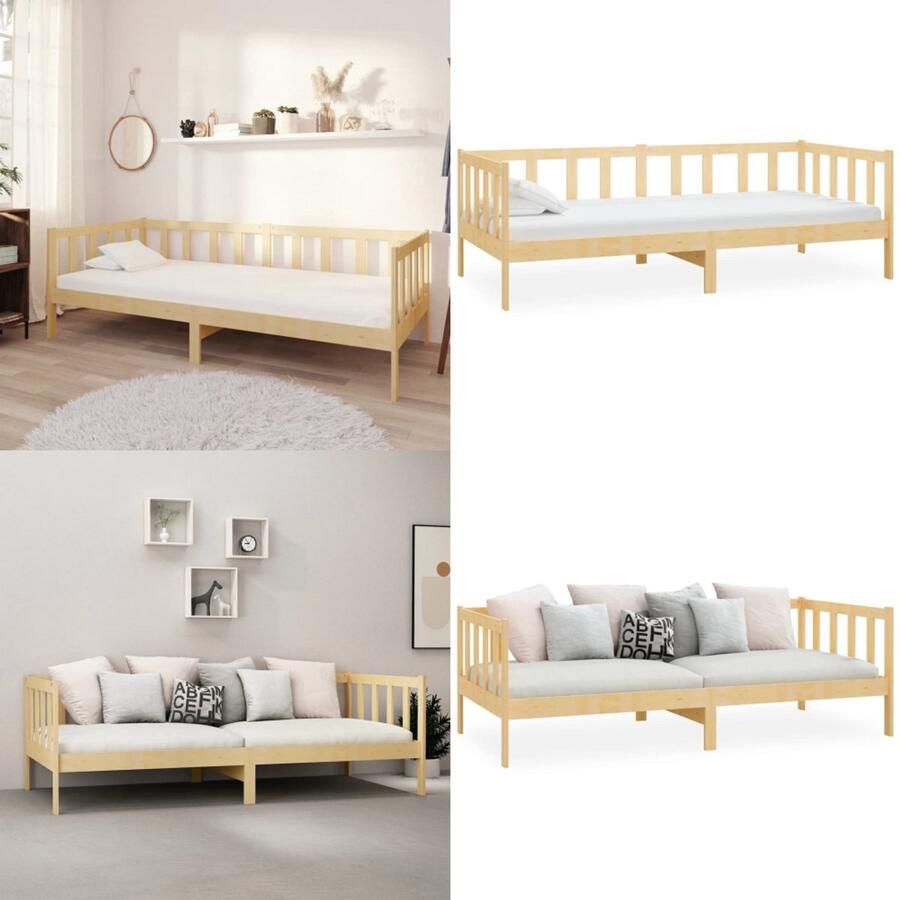 VidaXL Slaapbank massief grenenhout 90x200 cm Bedbank Bedbanken Bed Bank Bed Banken