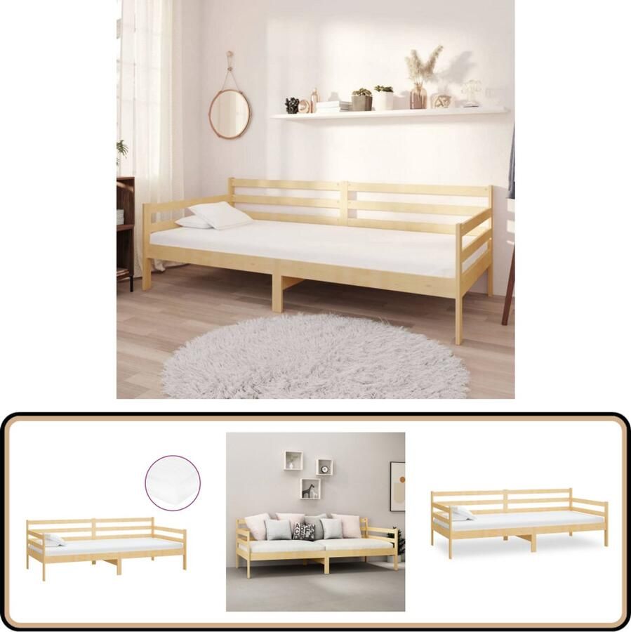 VidaXL Slaapbank Massief grenenhout 90x200 cm Slaapbank Houten Slaapbank Grenenhout Slaapbank Tweepersoons Slaapbank Slaapbanken Met Matras Stapelbaar Bed Daybed
