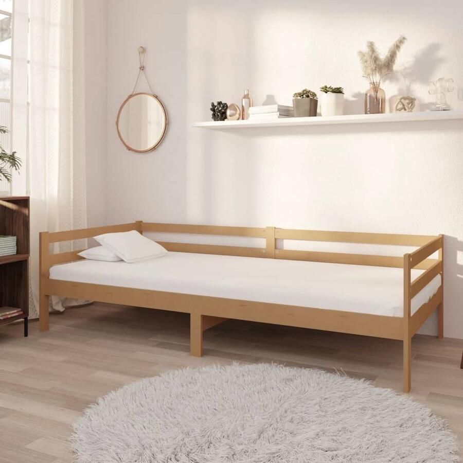 VidaXL Slaapbank Massief Grenenhout Honingbruin Slaapbank Houten Bank Grenenhout Meubilair Tweepersoons Bed Guest Bed Daybed Living Room Furniture - Foto 2