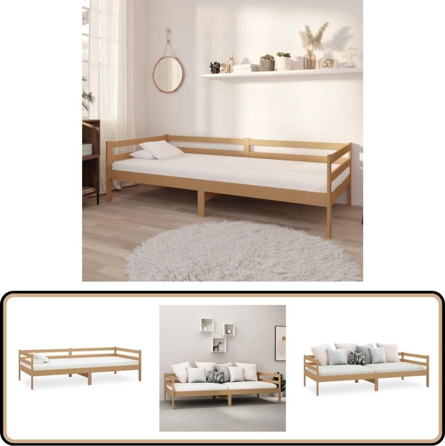 VidaXL Slaapbank Massief Grenenhout Honingbruin Slaapbank Houten Bank Grenenhout Meubilair Tweepersoons Bed Guest Bed Daybed Living Room Furniture