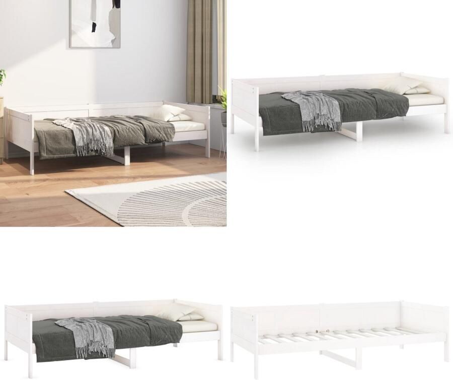 VidaXL Slaapbank massief grenenhout wit 90x190 cm Slaapbank Slaapbanken Bedbank Bed