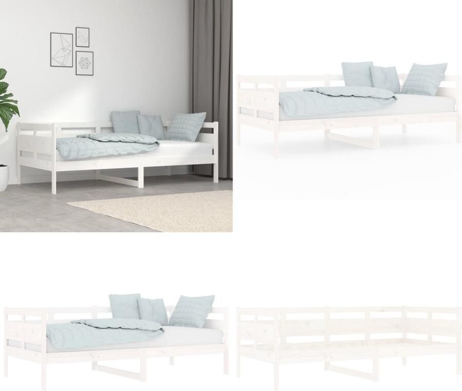 VidaXL Slaapbank massief grenenhout wit 90x190 cm Slaapbank Slaapbanken Bedbank Bed