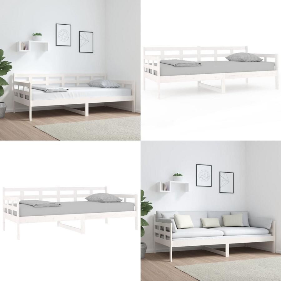 VidaXL Slaapbank massief grenenhout wit 90x190 cm Slaapbank Slaapbanken Bedbank Bed