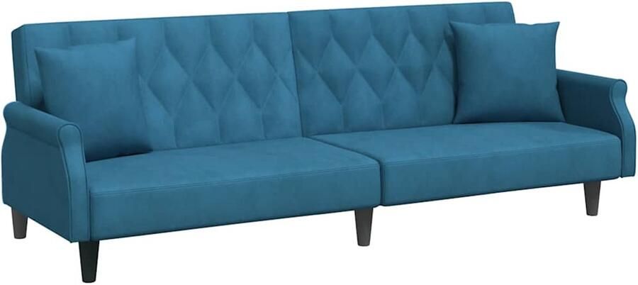 VidaXL -Slaapbank-met-armleuningen-fluweel-blauw - Foto 4