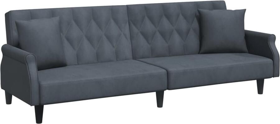 Vida XL Slaapbank met armleuningen fluweel donkergrijs SKU: 351945 - Foto 3