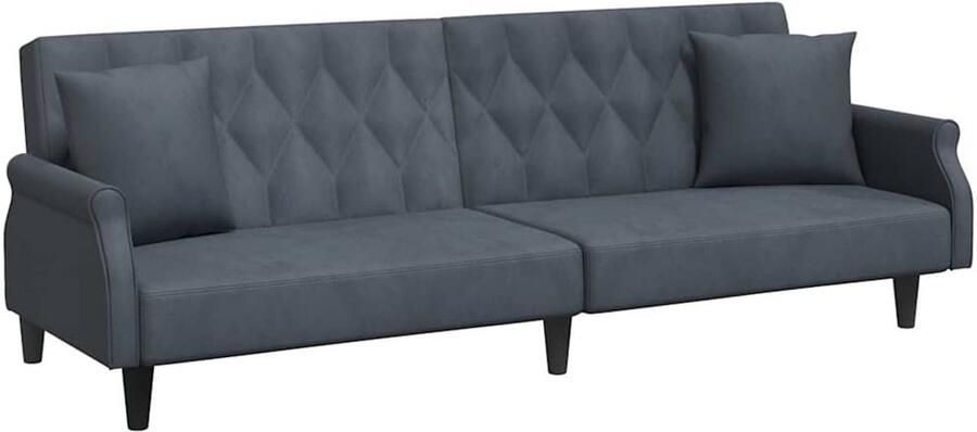 Vida XL Slaapbank met armleuningen fluweel donkergrijs SKU: 351945 - Foto 3