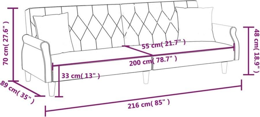 VidaXL -Slaapbank-met-armleuningen-fluweel-donkergroen - Foto 2