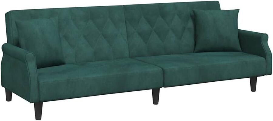 VidaXL -Slaapbank-met-armleuningen-fluweel-donkergroen - Foto 3