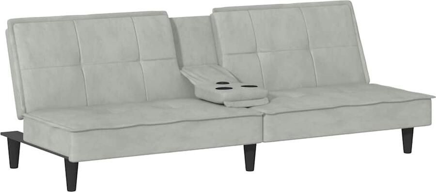 VidaXL -Slaapbank-met-bekerhouders-fluweel-lichtgrijs - Foto 2