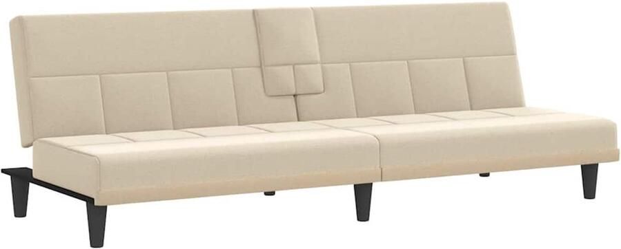 VidaXL -Slaapbank-met-bekerhouders-stof-crèmekleurig - Foto 3