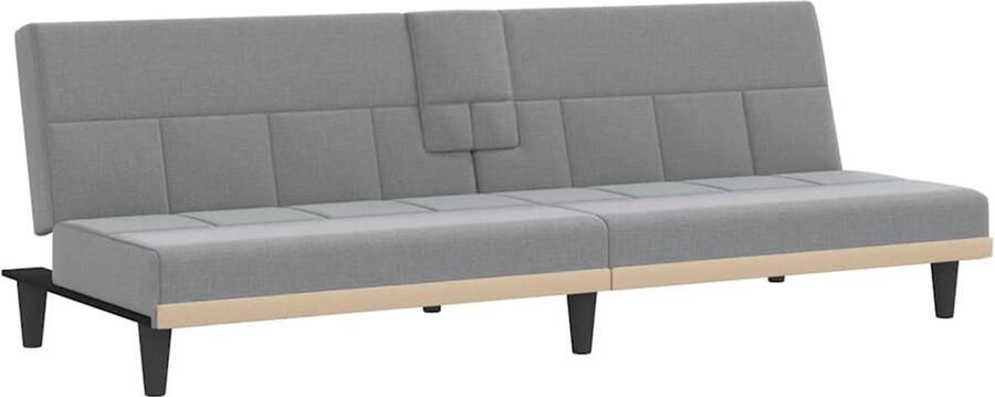 VidaXL -Slaapbank-met-bekerhouders-stof-lichtgrijs - Foto 4