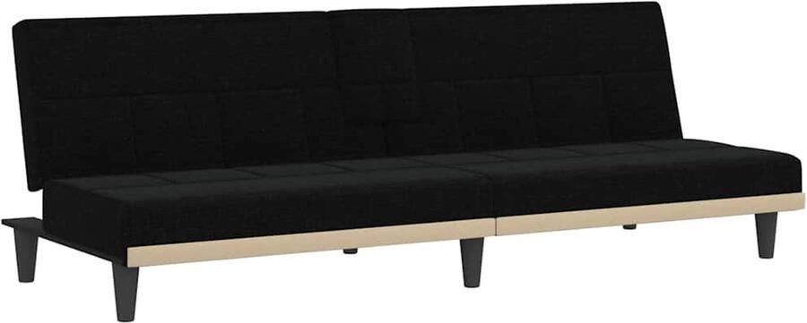 VidaXL -Slaapbank-met-bekerhouders-stof-zwart - Foto 2