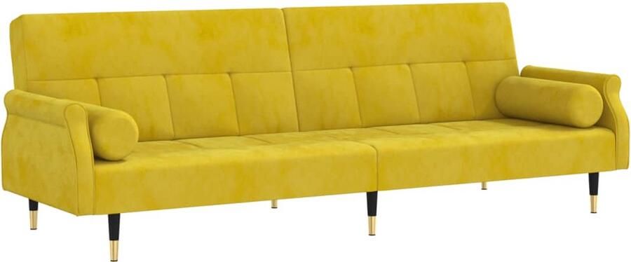 VidaXL -Slaapbank-met-kussens-fluweel-geel - Foto 4