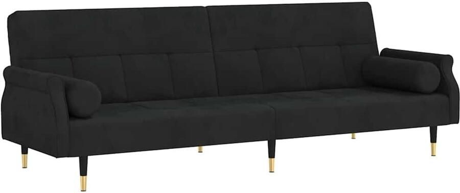 Vida XL Slaapbank met kussens fluweel zwart SKU: 351861 - Foto 3