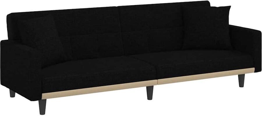 VidaXL -Slaapbank-met-kussens-stof-zwart - Foto 2