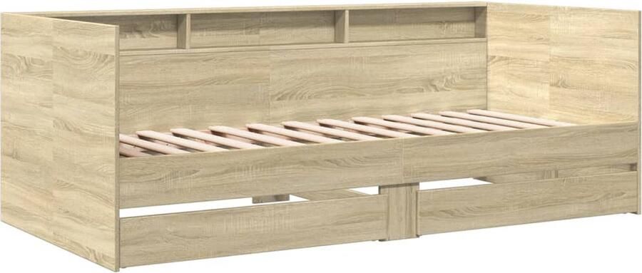 VidaXL -Slaapbank-met-lades-100x200-cm-bewerkt-hout-sonoma-eikenkleurig - Foto 3