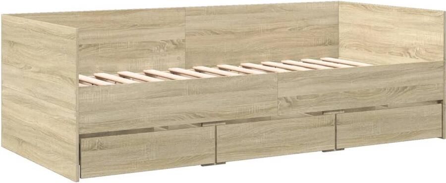 VidaXL -Slaapbank-met-lades-100x200-cm-bewerkt-hout-sonoma-eikenkleurig - Foto 2