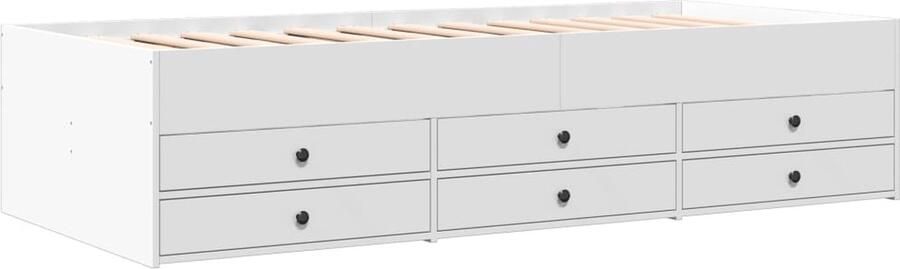 VidaXL Slaapbank met lades zonder matras 90x190 cm wit - Foto 2