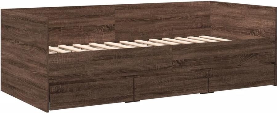 VidaXL -Slaapbank-met-lades-90x200-cm-bewerkt-hout-bruin-eikenkleurig - Foto 2