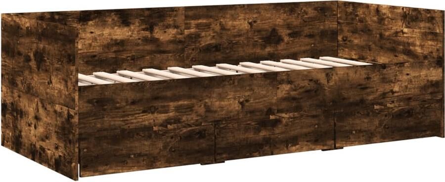 VidaXL -Slaapbank-met-lades-90x200-cm-bewerkt-hout-gerookt-eikenkleurig - Foto 2