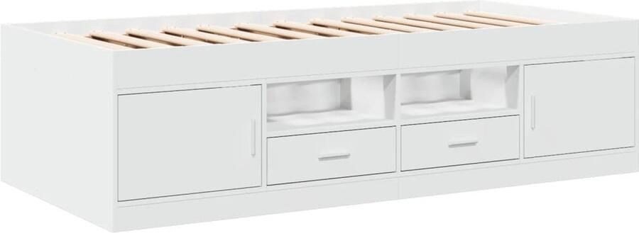 VidaXL Slaapbank met lades zonder matras 90x200 cm wit - Foto 3