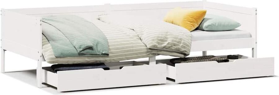 VidaXL Slaapbank met Lades Wit 90x190 cm