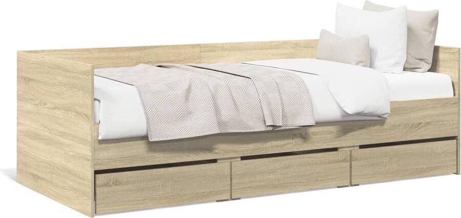 VidaXL -Slaapbank-met-lades-100x200-cm-bewerkt-hout-sonoma-eikenkleurig