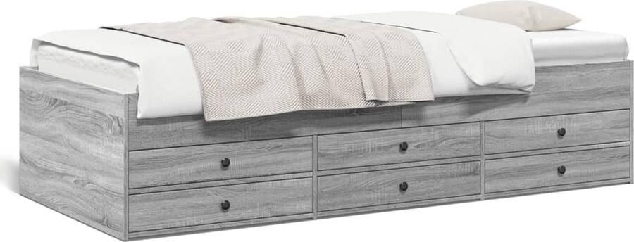 VidaXL -Slaapbank-met-lades-90x190-cm-bewerkt-hout-grijs-sonoma-eiken - Foto 3