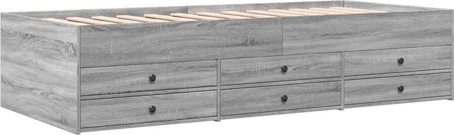 VidaXL -Slaapbank-met-lades-90x190-cm-bewerkt-hout-grijs-sonoma-eiken - Foto 4