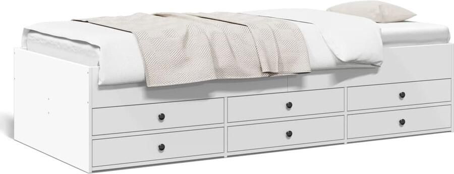 VidaXL Slaapbank met lades zonder matras 90x190 cm wit