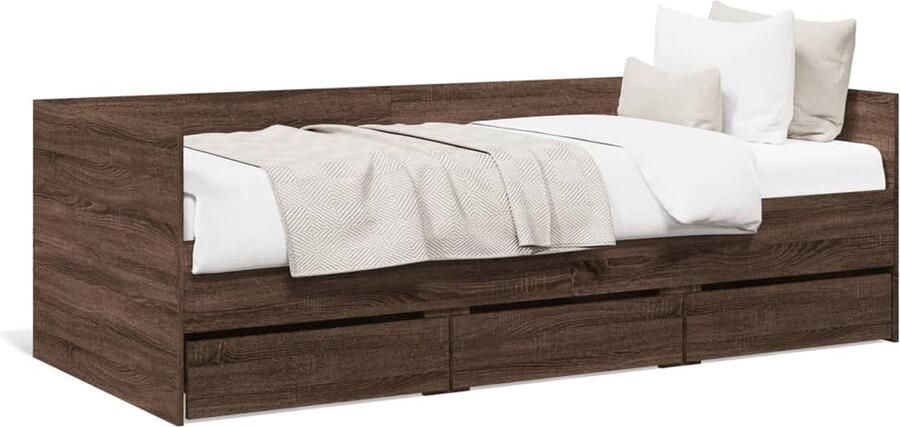 VidaXL -Slaapbank-met-lades-90x200-cm-bewerkt-hout-bruin-eikenkleurig