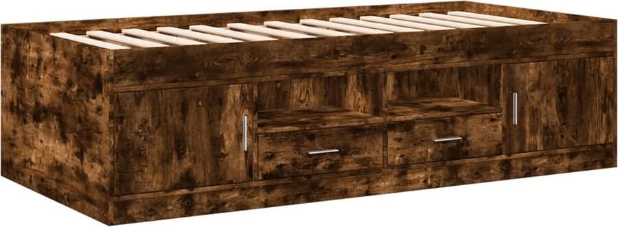 VidaXL -Slaapbank-met-lades-90x200-cm-bewerkt-hout-gerookt-eikenkleurig