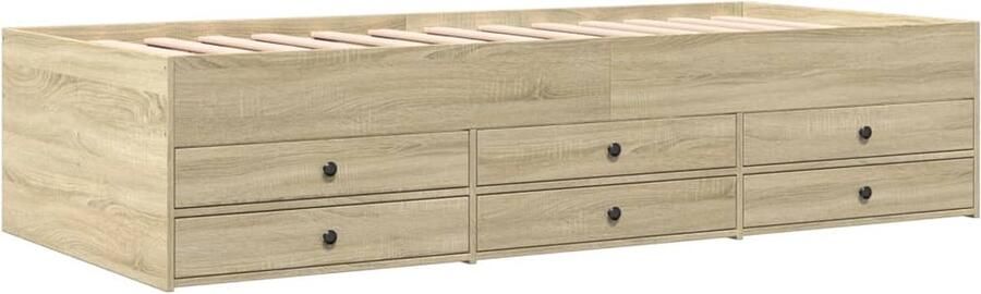 VidaXL -Slaapbank-met-lades-100x200-cm-bewerkt-hout-sonoma-eikenkleurig