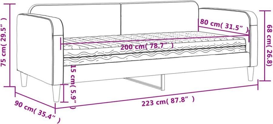 VidaXL Slaapbank met matras 80x200 cm Donkergrijs Slaapbank Sofa Bed Tweepersoons Bed Donkere Meubels Grijs Interieur