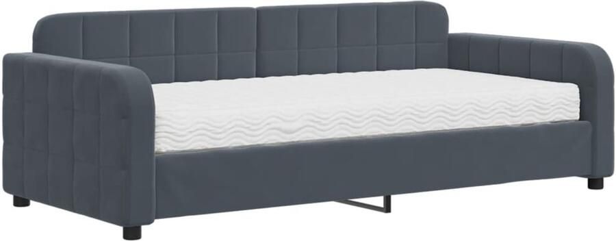 VidaXL Slaapbank met matras 90x190 cm fluweel donkergrijs