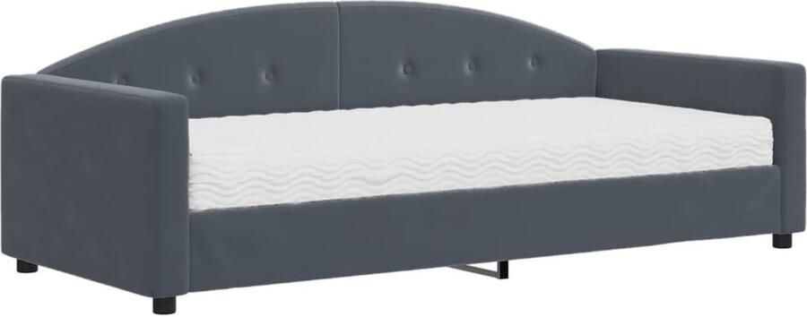 VidaXL Slaapbank met matras 90x190 cm fluweel donkergrijs